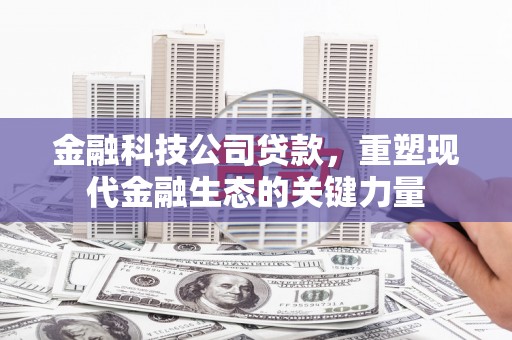 西港金融科技公司贷款，重塑现代金融生态的关键力量