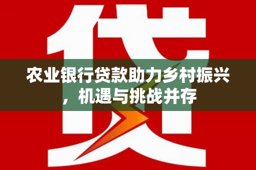 西港农业银行贷款助力乡村振兴，机遇与挑战并存