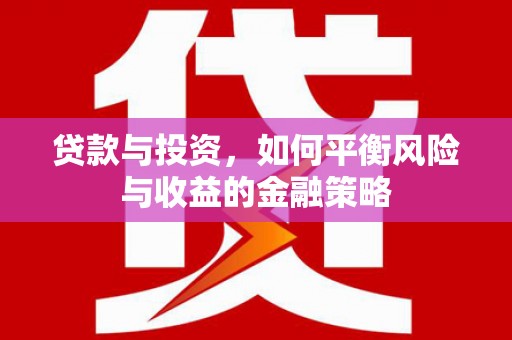 西港贷款与投资，如何平衡风险与收益的金融策略